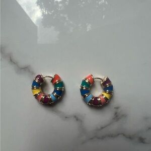 Anthropologie - Colorful Huggie Hoop Earrings